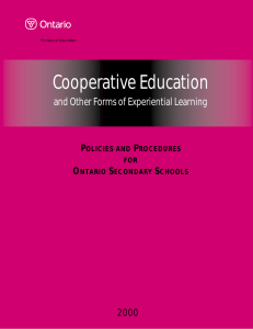 Cooperative Education and Other Forms of Experiential Learning 2000 P