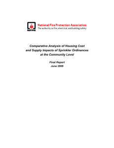 Comparative Analysis of Housing Cost and Supply Impacts of Sprinkler Ordinances