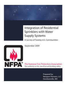Integration of Residential Sprinklers with Water Supply Systems The National Fire Protection Association