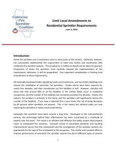 Limit Local Amendments to Residential Sprinkler Requirements Introduction
