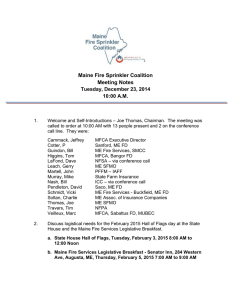 Maine Fire Sprinkler Coalition Meeting Notes Tuesday, December 23, 2014