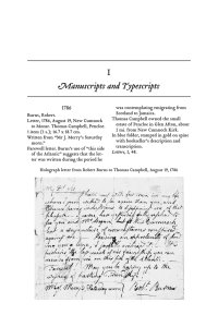 I Manuscripts and Typescripts 1786