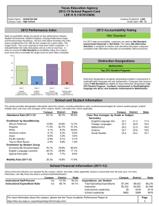 Texas Education Agency 2012-13 School Report Card LEE H S (101912009)