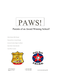 PAWS!  Parents of an Award Winning School!