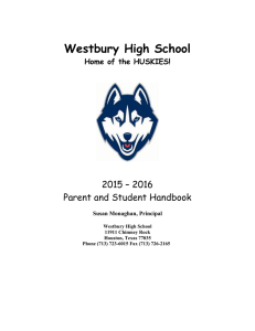 Westbury High School  2015 – 2016 Parent and Student Handbook