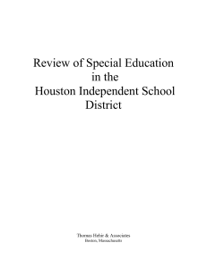 Review of Special Education in the Houston Independent School District