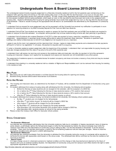 Undergraduate Room &amp; Board License 2015­2016