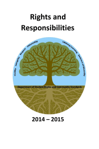 Rights and Responsibilities 2014 – 2015