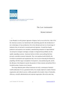 The Last Autonomist  Richard Adelstein *