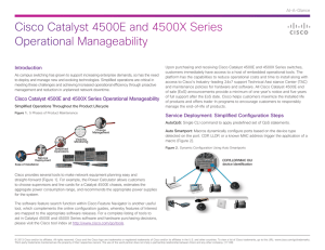 Cisco Catalyst 4500E and 4500X Series Operational Manageability Introduction At-A-Glance