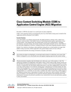 Cisco Content Switching Module (CSM) to Application Control Engine (ACE) Migration