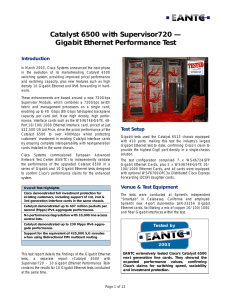 Catalyst 6500 with Supervisor720 — Gigabit Ethernet Performance Test Introduction