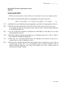 Spring 2014 Written Comprehensive Exam Opti 501 System of units: MKSA