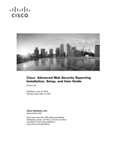 Cisco  Advanced Web Security Reporting Installation, Setup, and User Guide
