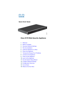 Cisco S170 Web Security Appliance Q S G