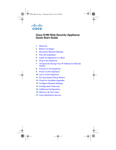 Cisco S190 Web Security Appliance Quick Start Guide