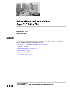 Release Notes for Cisco IronPort AsyncOS 7.5.0 for Web  Contents