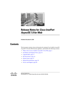 Cisco IronPort AsyncOS 7.0 for Web Contents