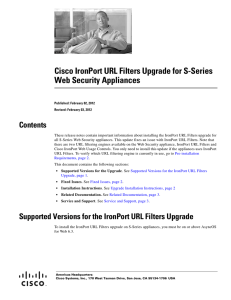 Cisco IronPort URL Filters Upgrade for S-Series Web Security Appliances Contents