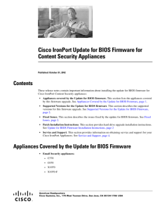 Cisco IronPort Update for BIOS Firmware for Content Security Appliances  Contents