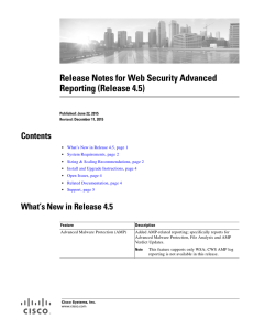Release Notes for Web Security Advanced Reporting (Release 4.5) Contents