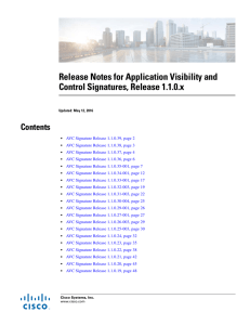 Release Notes for Application Visibility and Control Signatures, Release 1.1.0.x Contents