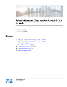 Release Notes for Cisco IronPort AsyncOS 7.7.5 for Web Contents