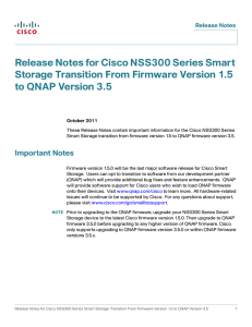 Release Notes for Cisco NSS300 Series Smart to QNAP Version 3.5