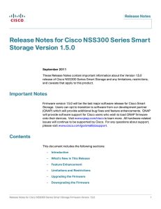 Release Notes for Cisco NSS300 Series Smart Storage Version 1.5.0 Release Notes