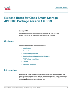 Release Notes for Cisco Smart Storage JRE PKG Package Version 1.6.0.23