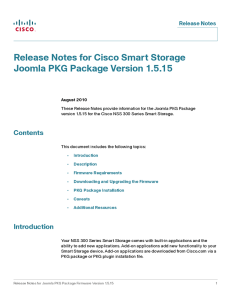 Release Notes for Cisco Smart Storage Joomla PKG Package Version 1.5.15