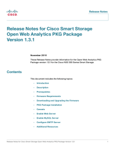 Release Notes for Cisco Smart Storage Open Web Analytics PKG Package