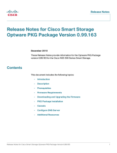 Release Notes for Cisco Smart Storage Optware PKG Package Version 0.99.163