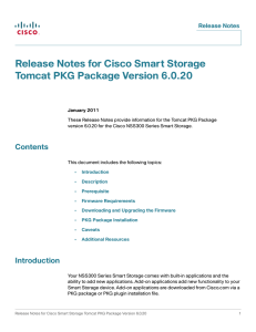 Release Notes for Cisco Smart Storage Tomcat PKG Package Version 6.0.20