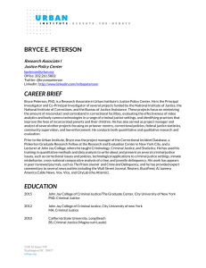 BRYCE E. PETERSON CAREER BRIEF  Research Associate I