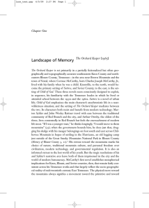 Landscape of Memory Chapter One The Orchard Keeper