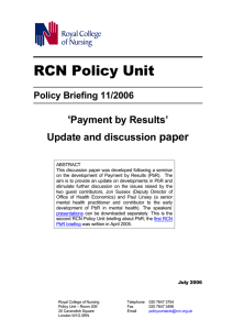 RCN Policy Unit ‘ paper