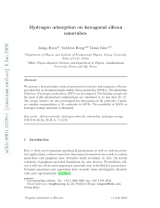 Hydrogen adsorption on hexagonal silicon nanotubes ∗ Gunn Kim ∗