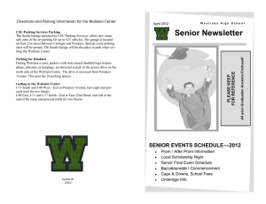 Senior Newsletter Directions and Parking Information for the Wolstein Center