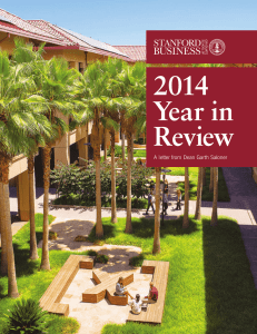 2014 Year in Review A letter from Dean Garth Saloner