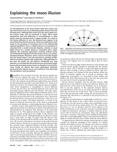 Explaining the moon illusion Lloyd Kaufman* and James H. Kaufman