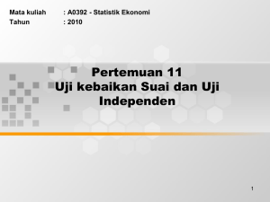 Pertemuan 11 Uji kebaikan Suai dan Uji Independen Mata kuliah