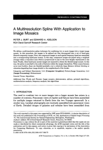 A  Multiresolution Spline With  Application to Image  Mosaics