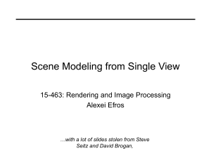 Scene Modeling from Single View 15-463: Rendering and Image Processing Alexei Efros