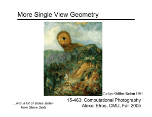 More Single View Geometry 15-463: Computational Photography Alexei Efros, CMU, Fall 2005 Cyclops