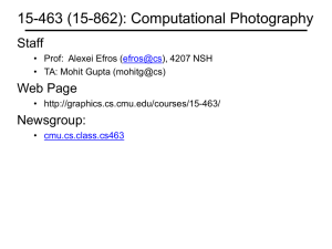 15-463 (15-862): Computational Photography Staff Web Page