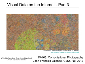 Visual Data on the Internet - Part 3 15-463: Computational Photography
