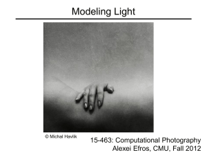 Modeling Light 15-463: Computational Photography Alexei Efros, CMU, Fall 2012 © Michal Havlik