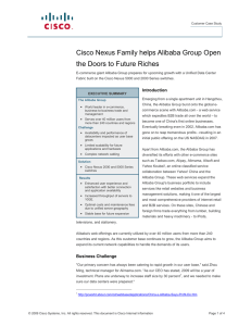 Cisco Nexus Family helps Alibaba Group Open