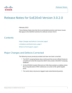 Release Notes for SxE20x0 Version 3.0.2.0 Release Notes